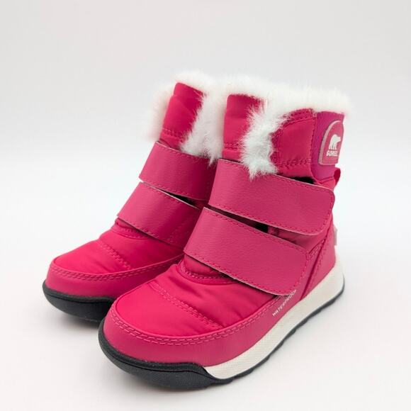 Sorel Whitney II Waterproof Winter Boots Kids Pink/White Size US8/UK7 EU25 - Picture 1 of 9